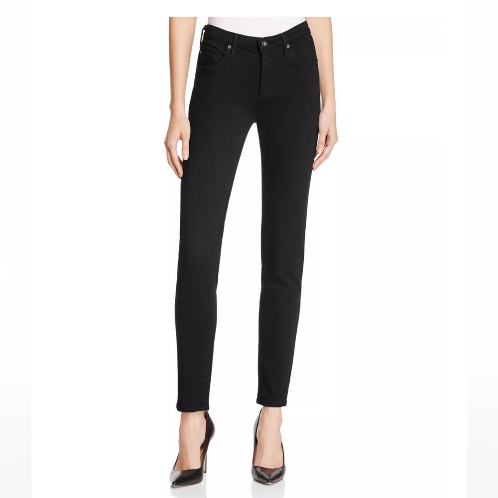 Ag Adriano Goldschmied SZ 28R “Prima” Mid Rise Cigarette Jeans In Black